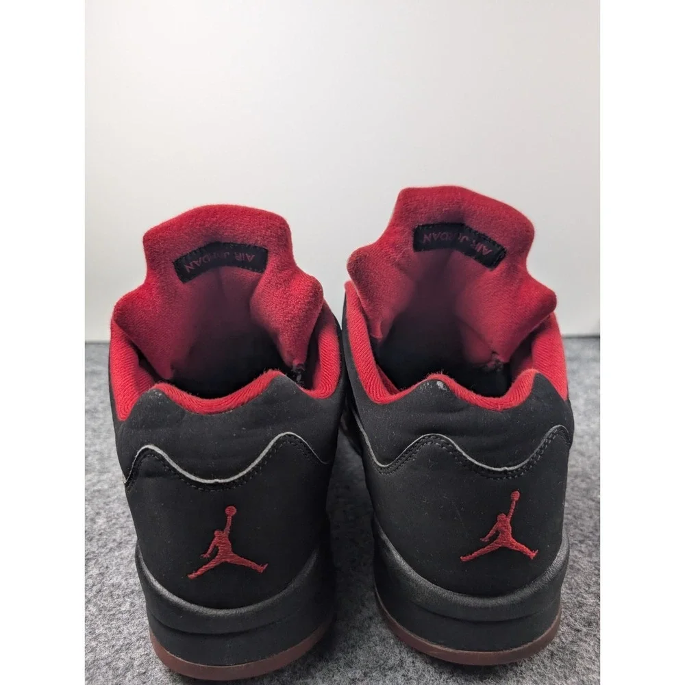 Air Jordan 5 Retro Low Alternate 90 Men's 12 819171-001 Black Gym Red Sneakers
